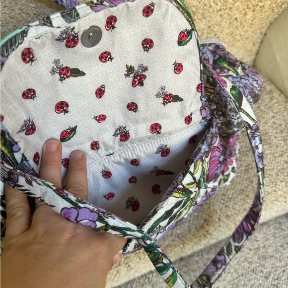 Vera Bradley Carson East West Tote in Lavender Meadow - Picture 6 of 9